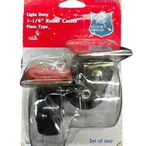 Floor Shield Light Duty 1 1/4" Plate type Roller Casters, Set of Two